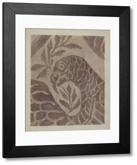 Framed Print : Handwoven Coverlet, c. 1937. Creator: Maud M Holme Framed Print : Handwoven Coverlet, c. 1937. Creator: Maud M Holme