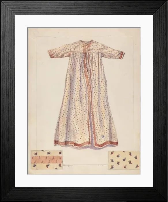 Framed Print : Babys Nightgown, c. 1937. Creator: Maud M Holme Framed Print : Babys Nightgown, c. 1937. Creator: Maud M Holme