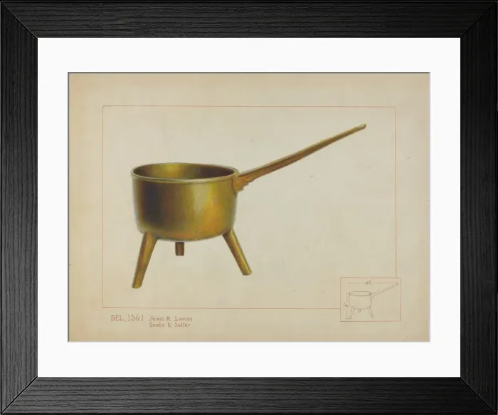 Framed Print : Pot with Legs, c. 1937. Creator: Irene Lawson Framed Print : Pot with Legs, c. 1937. Creator: Irene Lawson