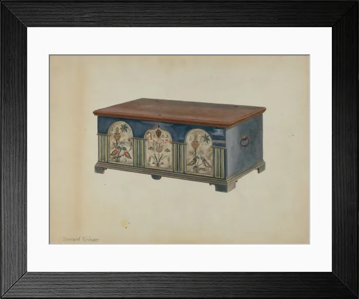 Framed Print : Pa. German Dower Chest, c. 1936. Creator: Bernard Krieger Framed Print : Pa. German Dower Chest, c. 1936. Creator: Bernard Krieger