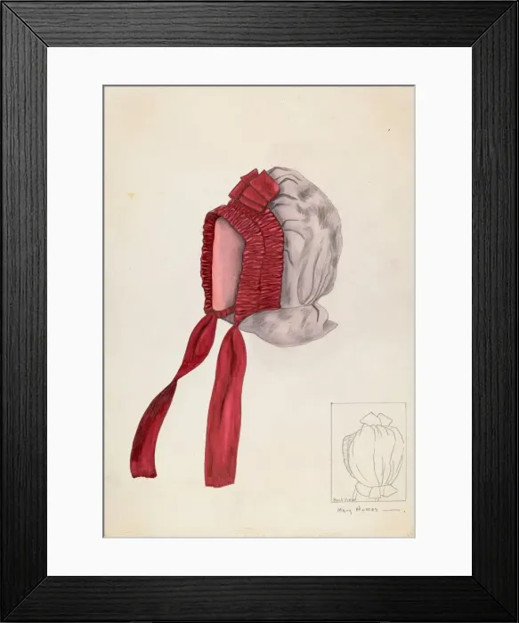 Framed Print : Bonnet, c. 1937. Creator: Mary E Humes Framed Print : Bonnet, c. 1937. Creator: Mary E Humes