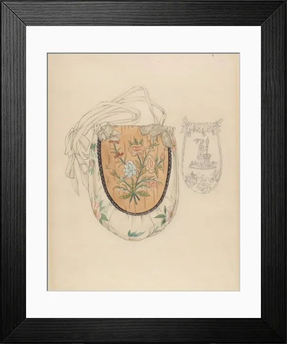 Framed Print : Pocket Case or Reticule, c. 1936. Creator: Rosalia Lane Framed Print : Pocket Case or Reticule, c. 1936. Creator: Rosalia Lane