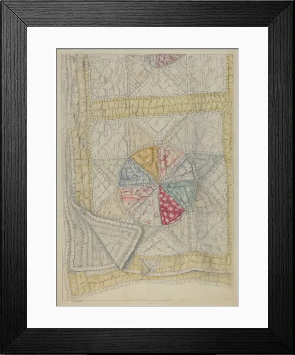 Framed Print : Pieced Quilt - Star Pattern, c. 1938. Creator: Maud M Holme Framed Print : Pieced Quilt - Star Pattern, c. 1938. Creator: Maud M Holme
