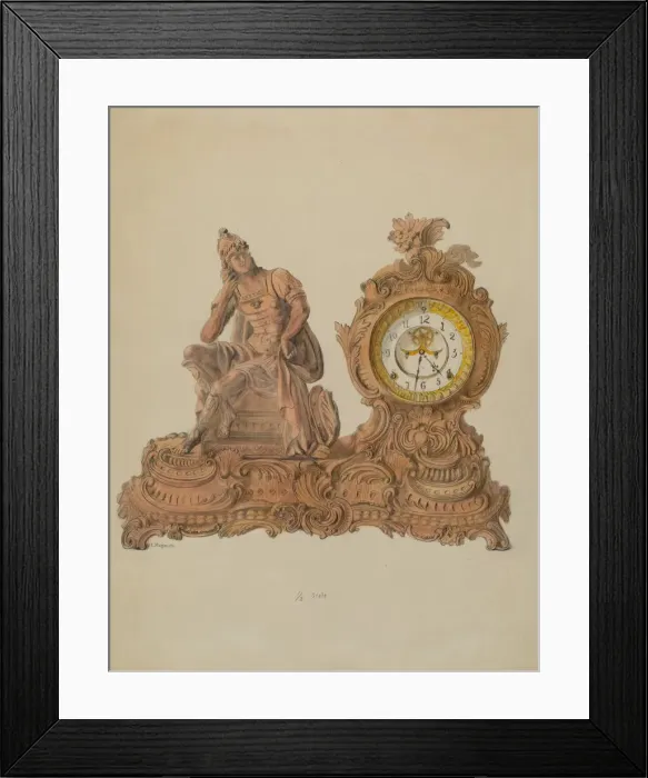 Framed Print : Ansonia Clock, c. 1936. Creator: Edith Magnette Framed Print : Ansonia Clock, c. 1936. Creator: Edith Magnette