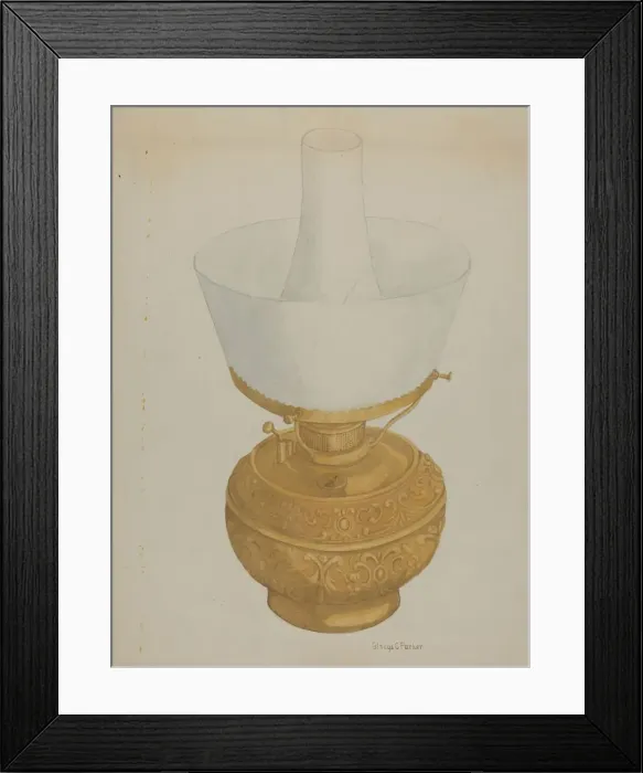 Framed Print : Lamp, c. 1937. Creator: Cora Parker Framed Print : Lamp, c. 1937. Creator: Cora Parker