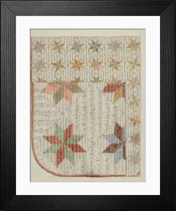 Framed Print : Crib Quilt, c. 1937. Creator: Cora Parker Framed Print : Crib Quilt, c. 1937. Creator: Cora Parker