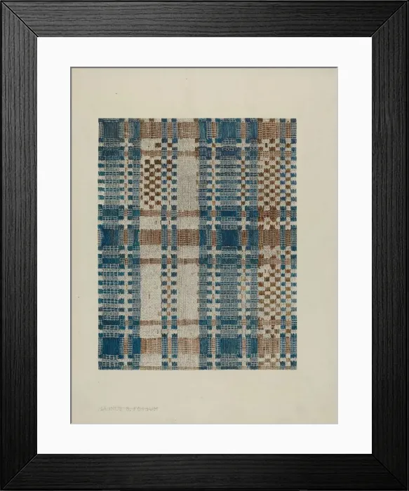 Framed Print : Handwoven Coverlet, c. 1938. Creator: Magnus S. Fossum Framed Print : Handwoven Coverlet, c. 1938. Creator: Magnus S. Fossum