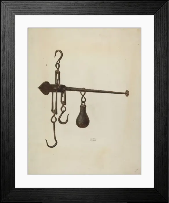Framed Print : Scales, c. 1938. Creator: Harry Grossen Framed Print : Scales, c. 1938. Creator: Harry Grossen