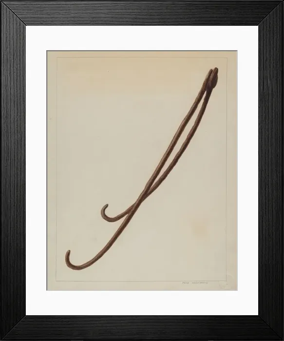 Framed Print : Pot Hooks, c. 1938. Creator: Fred Hassebrock Framed Print : Pot Hooks, c. 1938. Creator: Fred Hassebrock