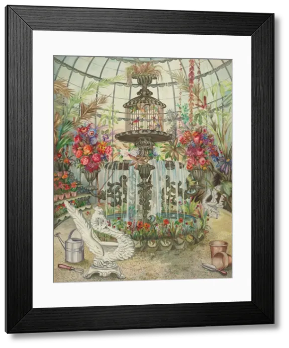 Framed Print : Conservatory Fountain, c. 1938. Creator: Perkins Harnly Framed Print : Conservatory Fountain, c. 1938. Creator: Perkins Harnly
