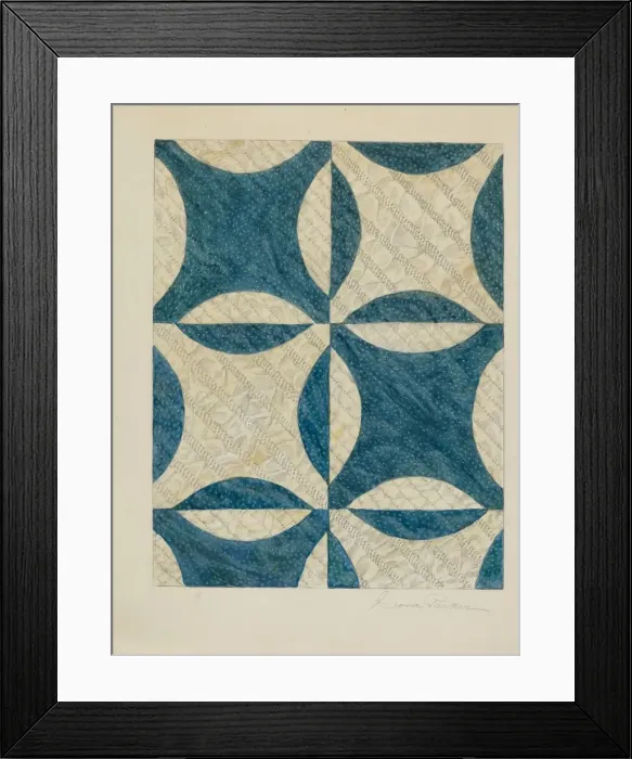 Framed Print : Quilted and Pieced Coverlet, c. 1938. Creator: Cora Parker Framed Print : Quilted and Pieced Coverlet, c. 1938. Creator: Cora Parker