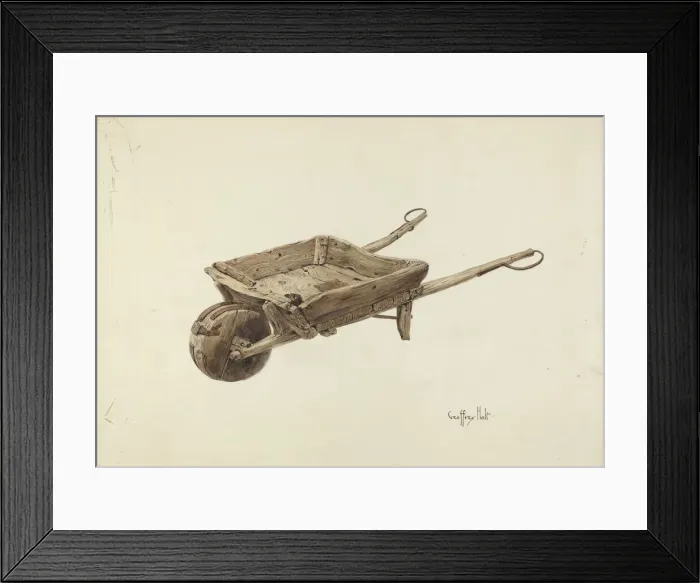 Framed Print : Wheel Barrow, c. 1938. Creator: Geoffrey Holt Framed Print : Wheel Barrow, c. 1938. Creator: Geoffrey Holt