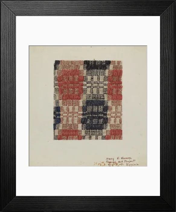 Framed Print : Coverlet, c. 1938. Creator: Mary E Humes Framed Print : Coverlet, c. 1938. Creator: Mary E Humes