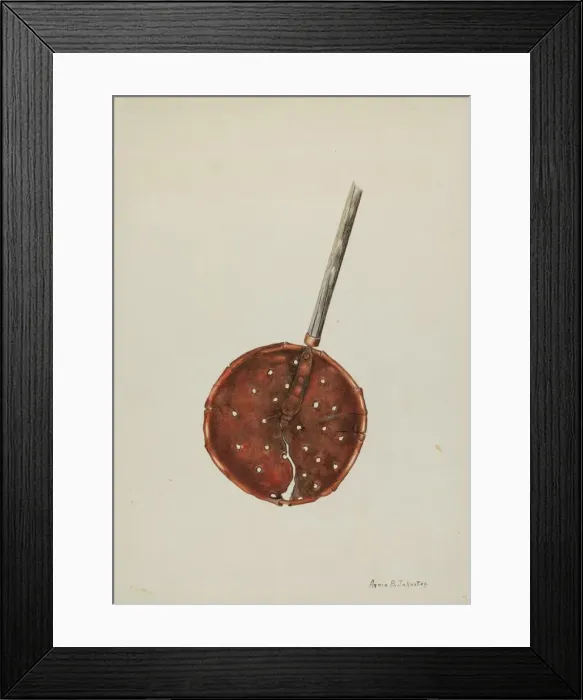 Framed Print : Copper Sugar Strainer, c. 1938. Creator: Annie B Johnston Framed Print : Copper Sugar Strainer, c. 1938. Creator: Annie B Johnston