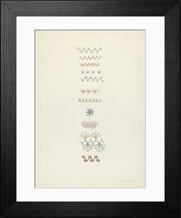 Framed Print : Embroidery: Technique Demonstration, c. 1938. Creator: William Kieckhofel Framed Print : Embroidery: Technique Demonstration, c. 1938. Creator: William Kieckhofel