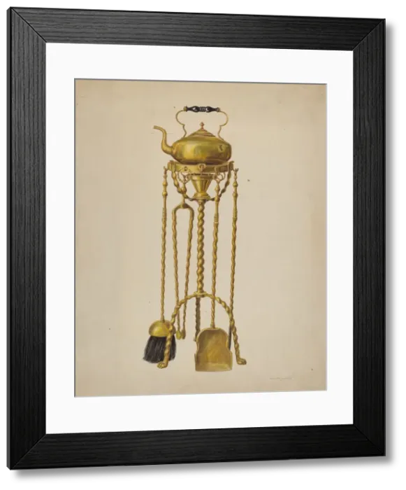 Framed Print : Fireside Set, c. 1938. Creator: Hans Mangelsdorf Framed Print : Fireside Set, c. 1938. Creator: Hans Mangelsdorf