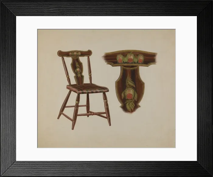 Framed Print : Pa. German Chair, c. 1940. Creator: Henry Moran Framed Print : Pa. German Chair, c. 1940. Creator: Henry Moran