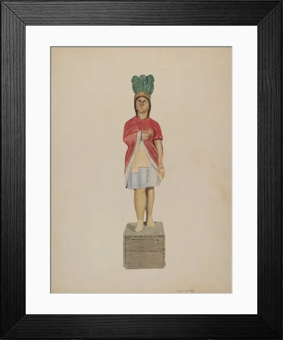 Framed Print : Cigar Store Indian, c. 1941. Creator: LeRoy Griffith Framed Print : Cigar Store Indian, c. 1941. Creator: LeRoy Griffith