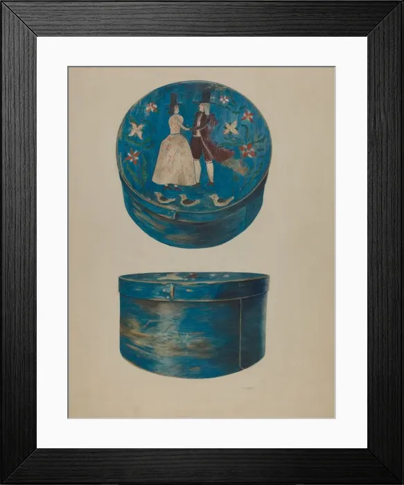 Framed Print : Pa. German Bandbox, c. 1941. Creator: Betty Jacob Framed Print : Pa. German Bandbox, c. 1941. Creator: Betty Jacob