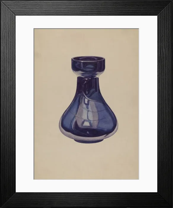 Framed Print : Cobalt Vase, c. 1940. Creator: Henry Moran Framed Print : Cobalt Vase, c. 1940. Creator: Henry Moran