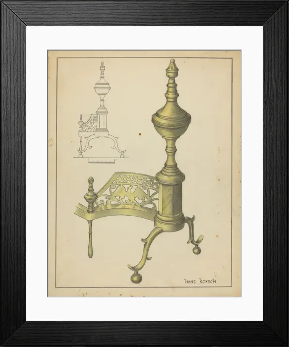 Framed Print : Andiron, c. 1953. Creator: Hans Korsch Framed Print : Andiron, c. 1953. Creator: Hans Korsch