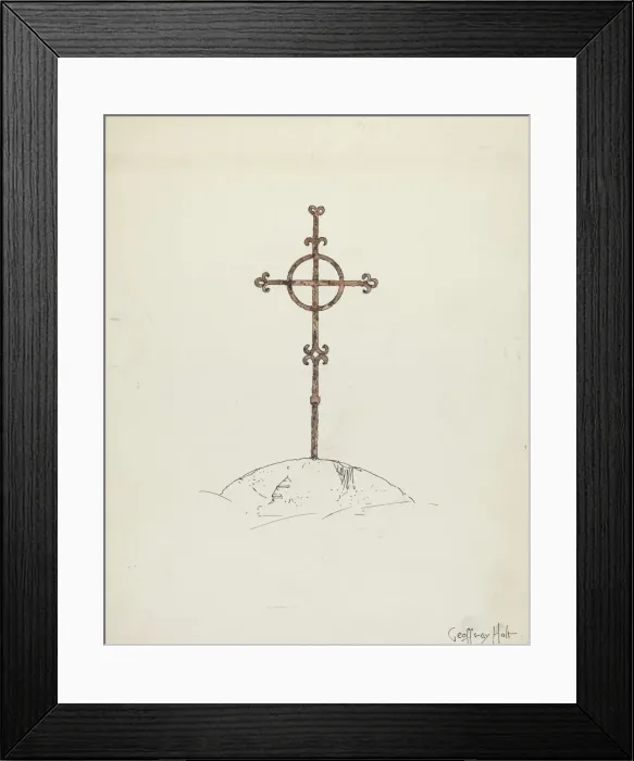 Framed Print : Wrought Iron Cross, 1935 / 1942. Creator: Geoffrey Holt Framed Print : Wrought Iron Cross, 1935 / 1942. Creator: Geoffrey Holt