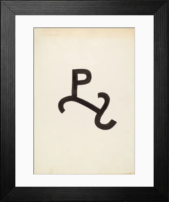 Framed Print : Cattle Brand, c. 1936. Creator: J. Henry Marley Framed Print : Cattle Brand, c. 1936. Creator: J. Henry Marley