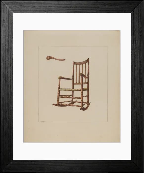 Framed Print : Rocking Chair, c. 1937. Creator: Henry Meyers Framed Print : Rocking Chair, c. 1937. Creator: Henry Meyers