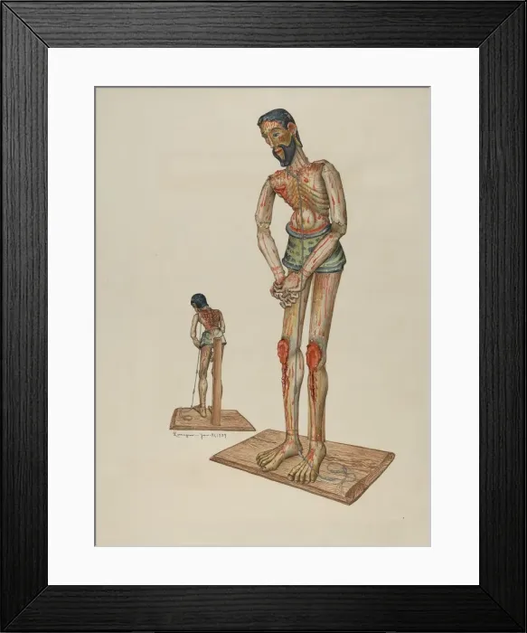 Framed Print : Bulto (Penitente Nazarine Christ), 1939. Creator: Eldora P. Lorenzini Framed Print : Bulto (Penitente Nazarine Christ), 1939. Creator: Eldora P. Lorenzini