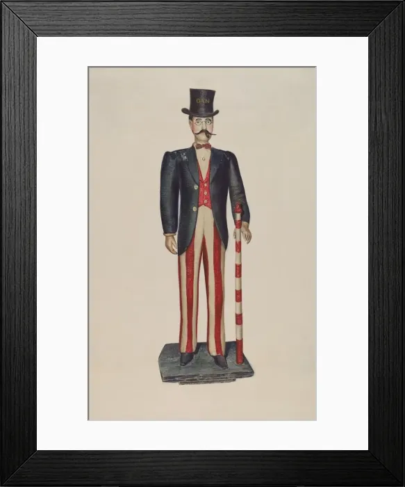 Framed Print : Dapper Dan Store Figure, 1937. Creator: Helen E. Gilman Framed Print : Dapper Dan Store Figure, 1937. Creator: Helen E. Gilman