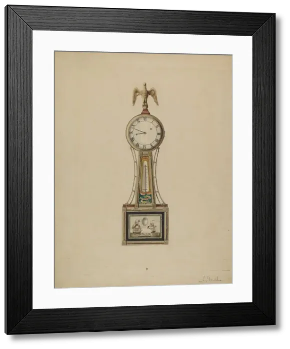 Framed Print : Banjo Clock, c. 1936. Creator: Nicholas Gorid Framed Print : Banjo Clock, c. 1936. Creator: Nicholas Gorid