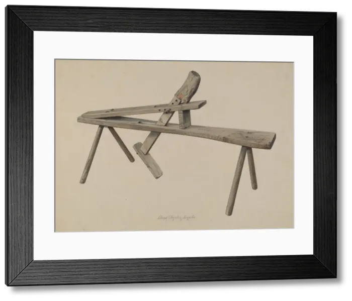 Framed Print : Wood Carvers Bench, 1938. Creator: Lloyd Charles Lemcke Framed Print : Wood Carvers Bench, 1938. Creator: Lloyd Charles Lemcke