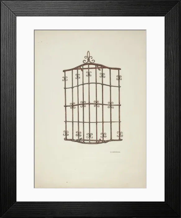 Framed Print : Iron Grille, 1941. Creator: William Kieckhofel Framed Print : Iron Grille, 1941. Creator: William Kieckhofel