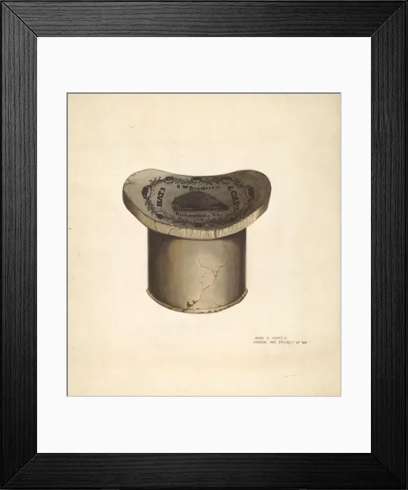 Framed Print : Hat Box, c. 1939. Creator: Mary E Humes Framed Print : Hat Box, c. 1939. Creator: Mary E Humes