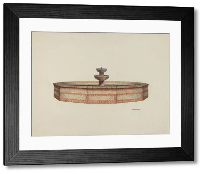 Framed Print : Mission Fountain, 1941. Creator: William Kieckhofel Framed Print : Mission Fountain, 1941. Creator: William Kieckhofel