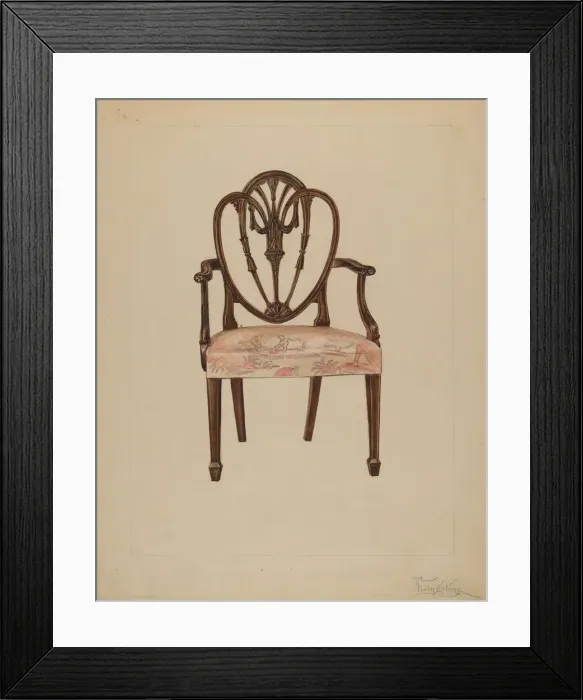 Framed Print : Armchair, c. 1936. Creator: Rolland Livingstone Framed Print : Armchair, c. 1936. Creator: Rolland Livingstone