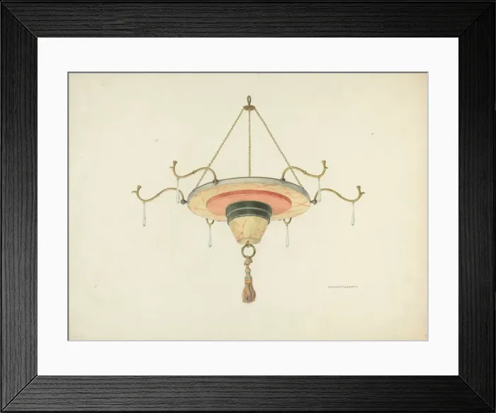 Framed Print : Chandelier, 1939. Creator: Edward Jewett Framed Print : Chandelier, 1939. Creator: Edward Jewett