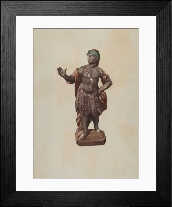 Framed Print : Cigar Store Indian, 1935 / 1942. Creator: Rosamond P Gray Framed Print : Cigar Store Indian, 1935 / 1942. Creator: Rosamond P Gray