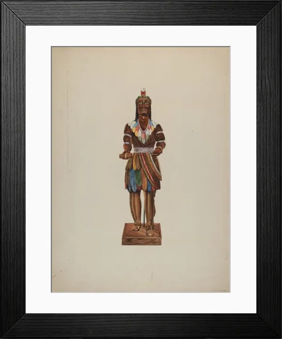 Framed Print : Cigar Store Indian, 1935 / 1942. Creator: Einar Heiberg Framed Print : Cigar Store Indian, 1935 / 1942. Creator: Einar Heiberg