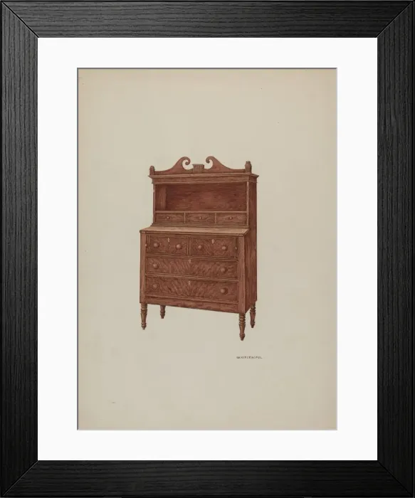 Framed Print : Secretary Cabinet, 1935 / 1942. Creator: William Kieckhofel Framed Print : Secretary Cabinet, 1935 / 1942. Creator: William Kieckhofel