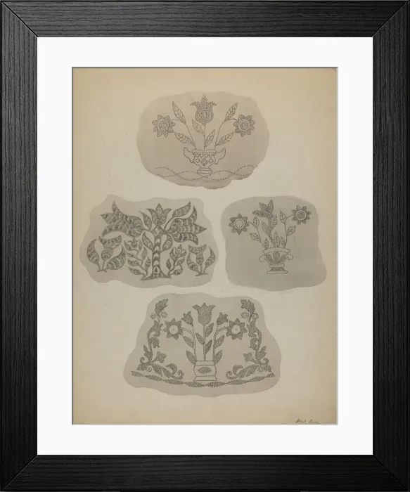 Framed Print : Pa. German Coffee Pot Designs, c. 1937. Creator: Albert J. Levone Framed Print : Pa. German Coffee Pot Designs, c. 1937. Creator: Albert J. Levone