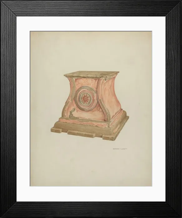 Framed Print : Stand for Baptismal Font, 1937. Creator: Edward Jewett Framed Print : Stand for Baptismal Font, 1937. Creator: Edward Jewett