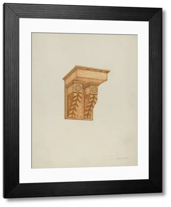 Framed Print : Architectural Detail (Wall Brackets), 1935 / 1942. Creator: William Kieckhofel Framed Print : Architectural Detail (Wall Brackets), 1935 / 1942. Creator: William Kieckhofel