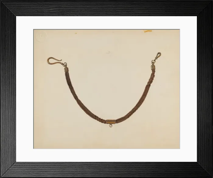 Framed Print : Mans Watch Chain, c. 1939. Creator: Irene Lawson Framed Print : Mans Watch Chain, c. 1939. Creator: Irene Lawson