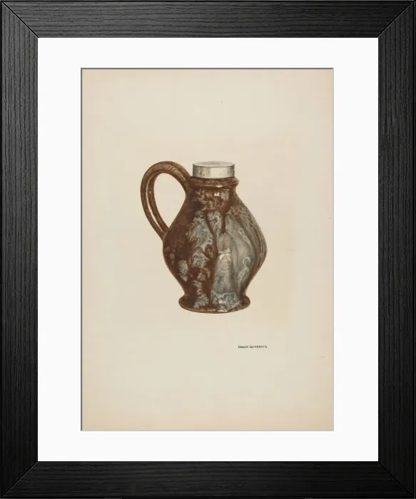 Framed Print : Earthen Jug, c. 1940. Creator: Ursula Lauderdale Framed Print : Earthen Jug, c. 1940. Creator: Ursula Lauderdale