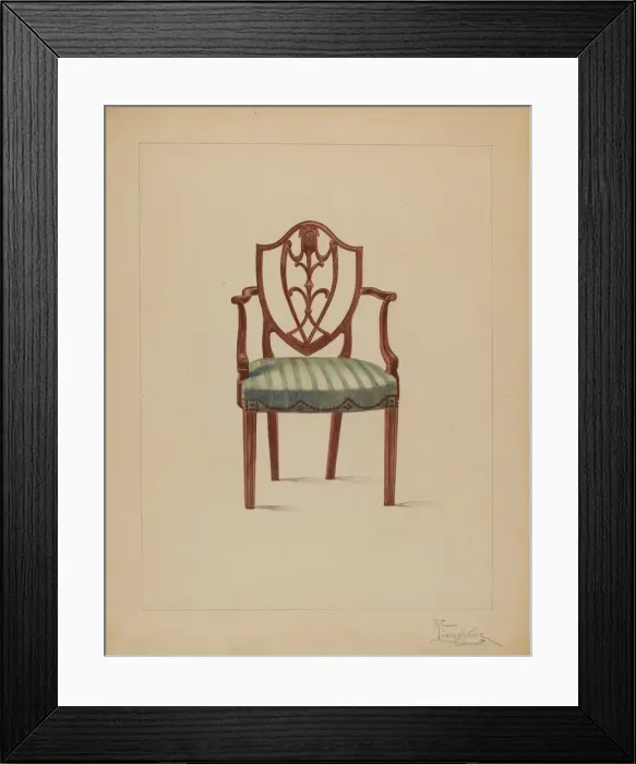 Framed Print : Armchair, 1935 / 1942. Creator: Rolland Livingstone Framed Print : Armchair, 1935 / 1942. Creator: Rolland Livingstone