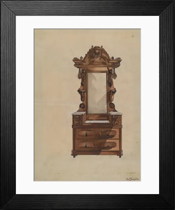 Framed Print : Bureau, c. 1936. Creator: Grace Halpin Framed Print : Bureau, c. 1936. Creator: Grace Halpin
