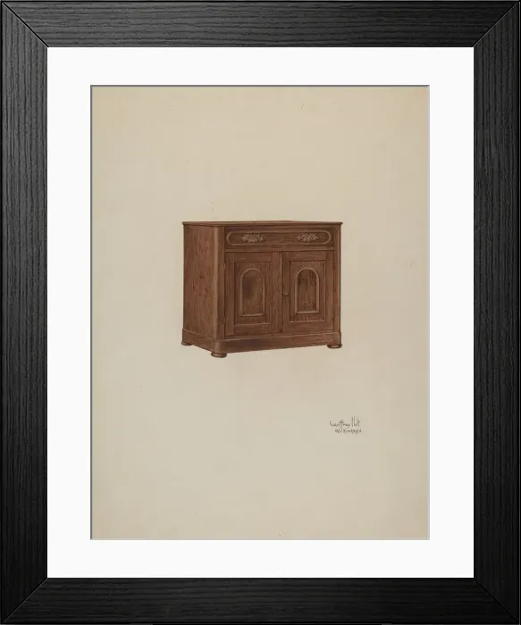 Framed Print : Wash Cabinet, with Marble Top and Semi-back, 1937 / 1940. Creators: Geoffrey Holt Framed Print : Wash Cabinet, with Marble Top and Semi-back, 1937 / 1940. Creators: Geoffrey Holt