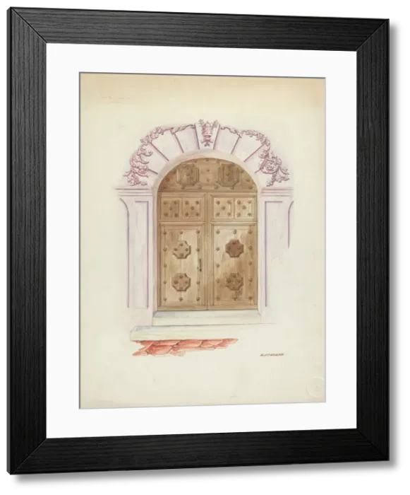 Framed Print : Doorway and Wall Painting, 1937. Creator: Randolph F Miller Framed Print : Doorway and Wall Painting, 1937. Creator: Randolph F Miller