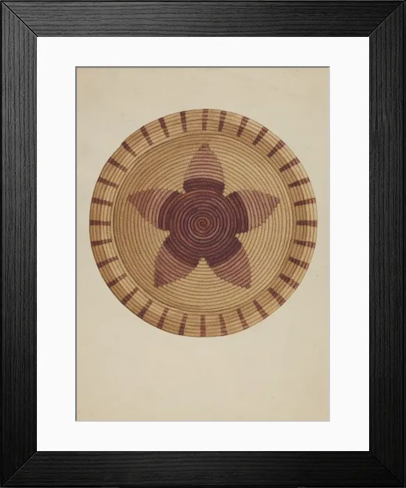 Framed Print : Basket Tray, c. 1936. Creator: Gordena Jackson Framed Print : Basket Tray, c. 1936. Creator: Gordena Jackson
